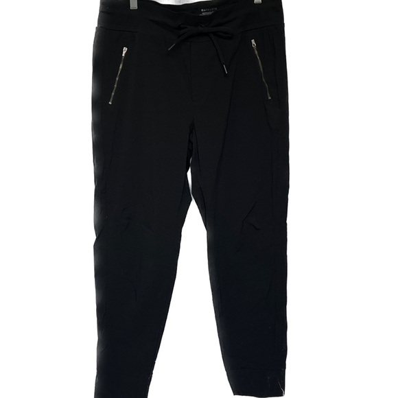 Athleta Pants Trekkie North Jogger Size 14 Faux Zip fly Pockets Black Nylon Span - Picture 5 of 9